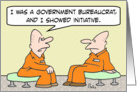 Government bureaucrat showed initiative card