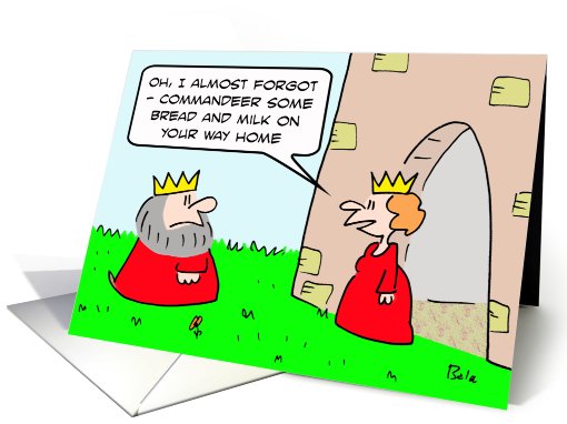 King commandeers bread and milk card (731208)