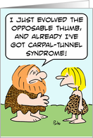 caveman with carpal-tunnel - get well! card