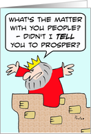 king told people to prosper card