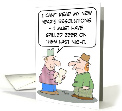 Beer on New Year's resolutions - Happy New Year! card (778700)
