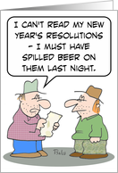 Beer on New Year’s resolutions - Happy New Year! card