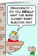 Bars closed on election day card