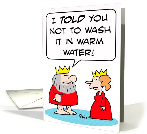Don't wash in warm water! card (785811)