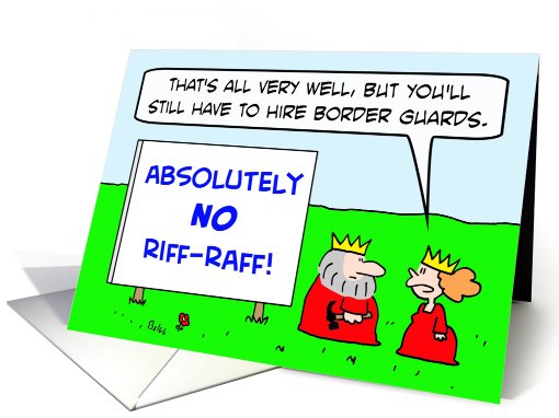 King's sign says No Riff-Raff. card (796564)