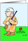 EPA soldier guards flower. card