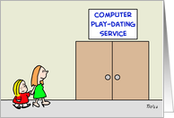 computer play dating service card