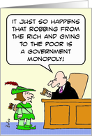 Robbing the rich and giving to the poor - Robin Ho card