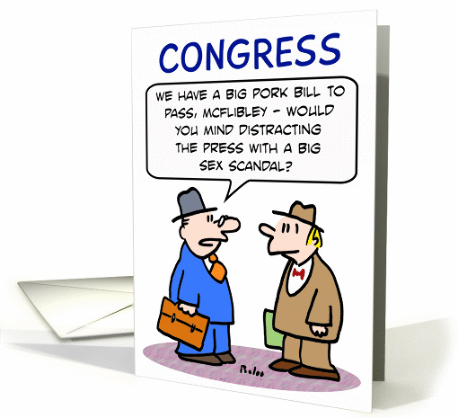 Congressman distracts attention with sex scandal. card (834450)