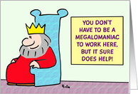 King and megalomania. card