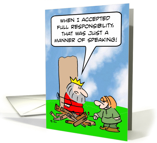King didn't really accept full responsibility. card (876423)