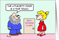 self-esteem clinic has tiny door card