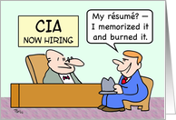 CIA applicant burned resume card