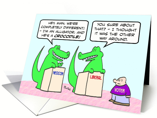 Neocons and liberals are different, like alligators and... (901272)