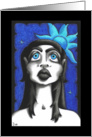 Girl in Blue card