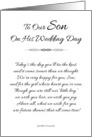 To Our Son on His Wedding Day - Black and White card