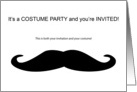 Black Mustache Funny Costume Party Invitaiton card