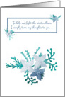 Winter Blues Floral -Thinking of You card