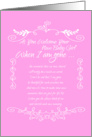 As You Welcome Your New Baby Girl ...When I’m Gone card