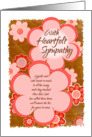 Brown and Pink Floral Sympathy Card