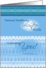 National Healthcare Volunteer Week Blue Geomtrics card