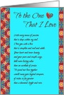 To the One That I Love Proposal card