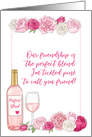 Tickled Pink Perfect Blend Wine Friendship Card