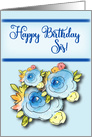 Happy Birthday Blue Roses for Sis card