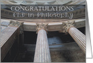 Roman Pillars PhD in Philosophy Congratulations card