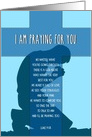 Homeless Ministry - I Am Praying For You card