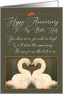 To My Better Half Happy Anniversary Swans card