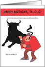 Taurus Birthday Bull card