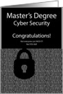 Master’s Degree Cyber Security Congratulations card