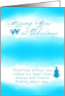 Christmas Without You Blue Tree Watercolor card