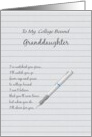 To My College Bound Granddaughter card