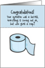 Humorous Post Op BM Congratulations Toilet Paper card