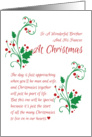 Merry Christmas Holly For Brother and His Fiancee card