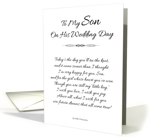 To My Son on His Wedding Day - Black and White card (1176660)