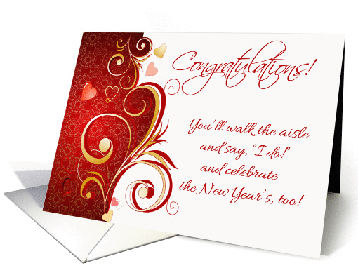 Red and Gold New Year's Wedding Congratulations card (1185898)