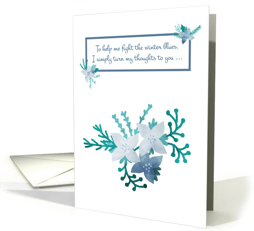Winter Blues Floral -Thinking of You card (1413100)