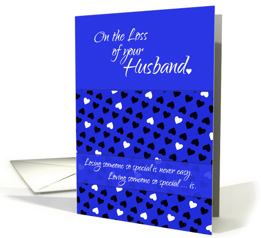 On the Loss of Your Husband Blue Hearts Sympathy card (1424828)