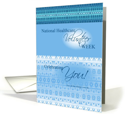 National Healthcare Volunteer Week Blue Geomtrics card (1425482)