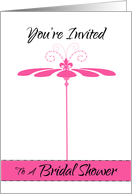 Pink Umbrella Bridal Shower Invitation card