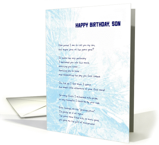 Happy Birthday, Son from Mother card (1463292)