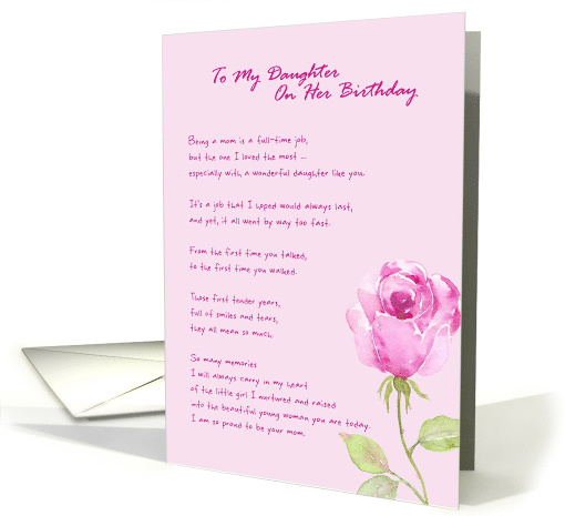 To My Daughter On Her Birthday from Mother card (1463294)