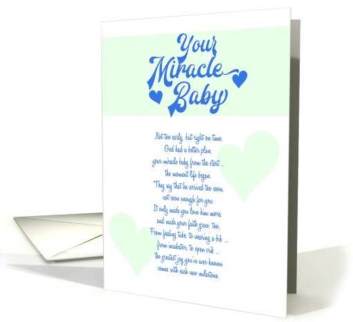 Your Miracle Baby Boy - Preemie Milestone card (1481018)