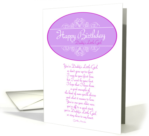 Daddy's Little Girl Birthday Card to Daughter from Dad card (1483550)