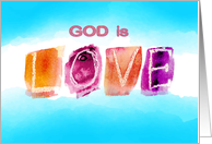 God Is Love Watercolor Encouragement card