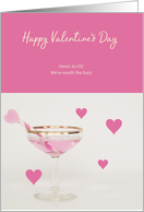 Happy Valentine’s Day Pink Champagne card