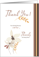 Thank You for Showing You Care card